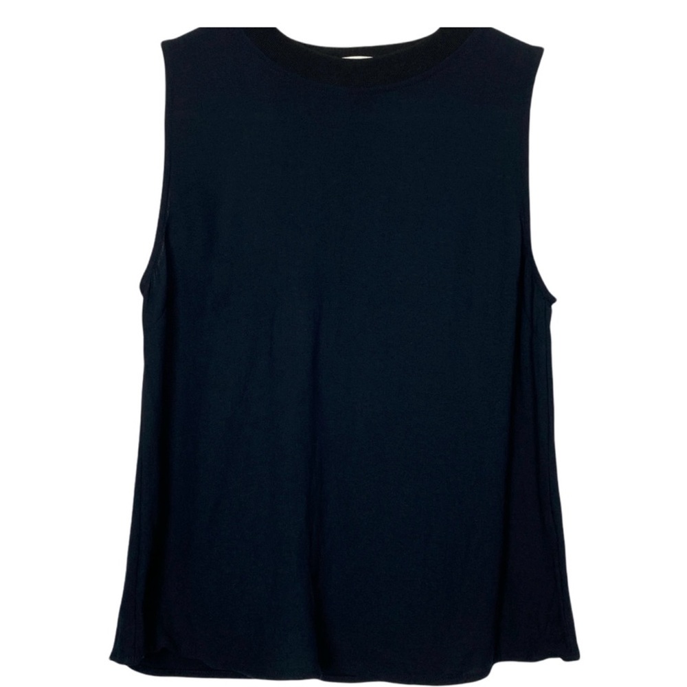 A.L.C. Black Crew Neck Lace Embroidered Back Sleeveless Top Size 2